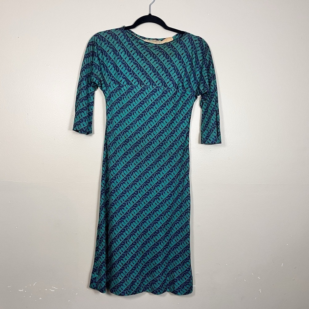 Vintage 1960s Emilio Pucci Women's 8 XS Silk Shift Dress Geometric Print Italy